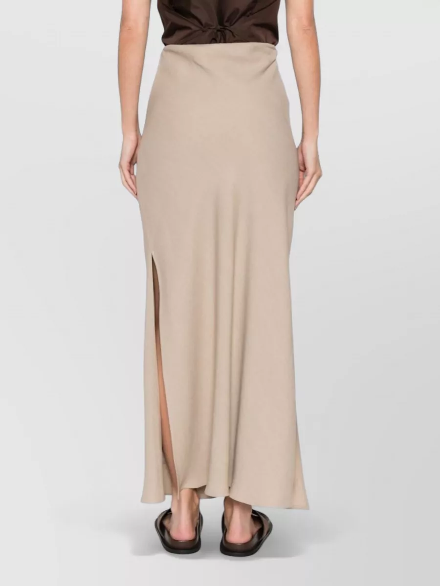 Brunello Cucinelli Long Skirt With High Waist And Side Slit In Animal Print