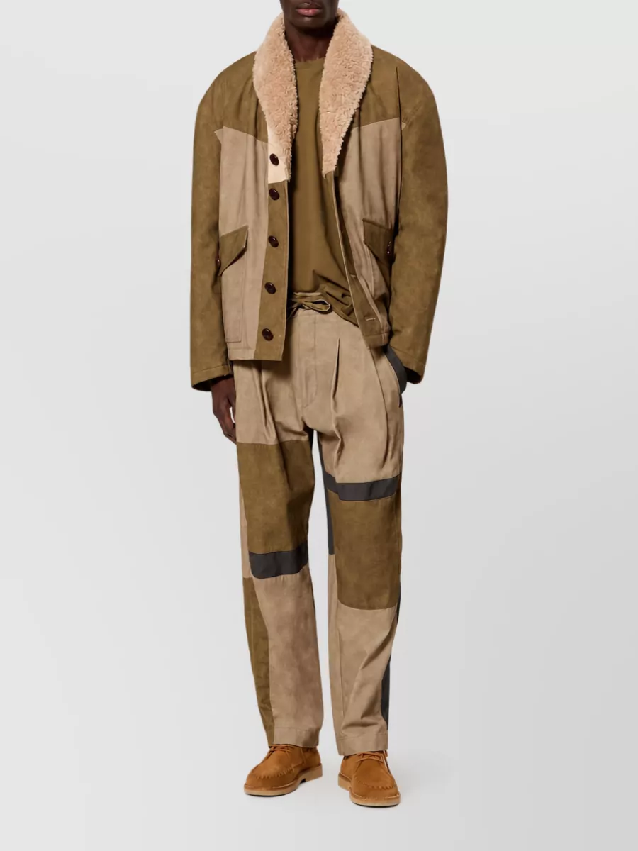 Isabel Marant Cotton Paneled Relaxed-Fit Trousers
