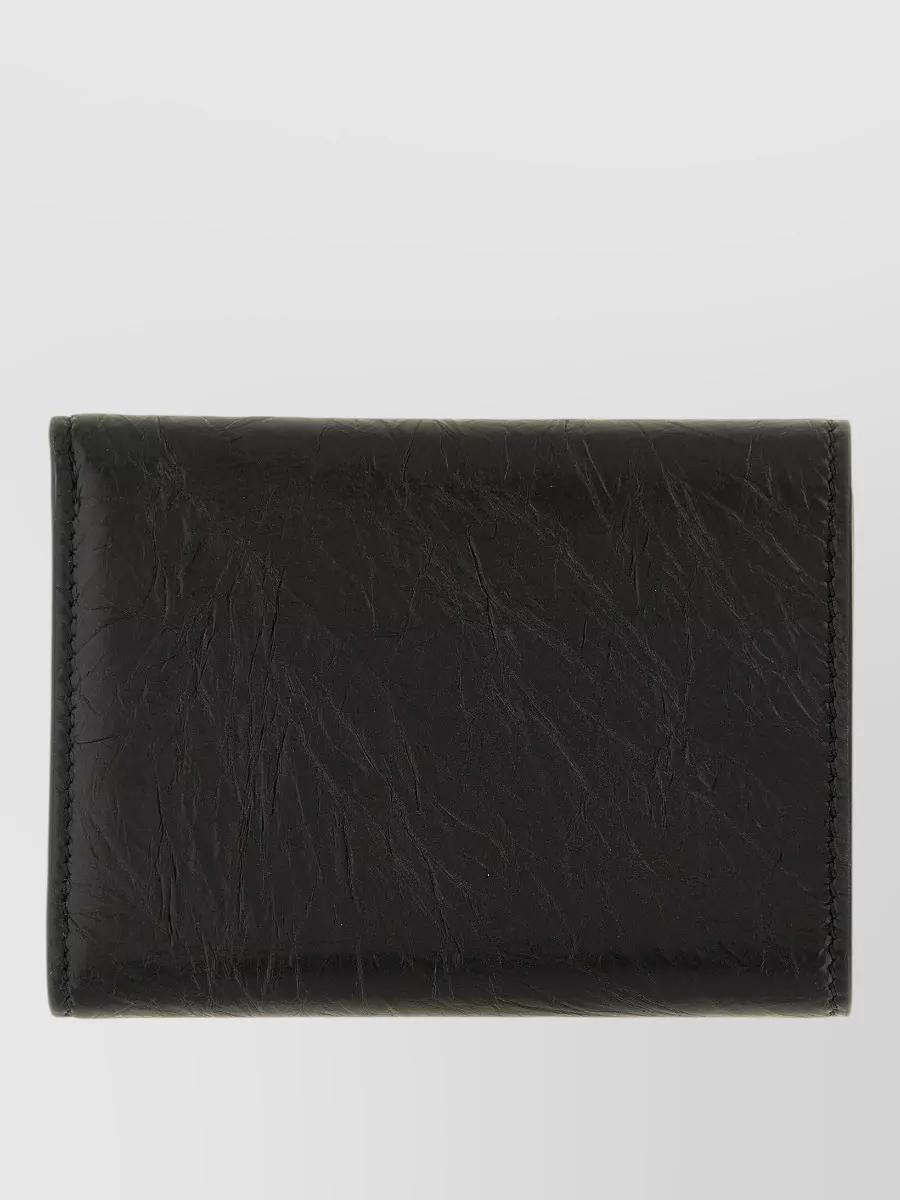 Fendi Leather Craquelé Mini Trifold Wallet