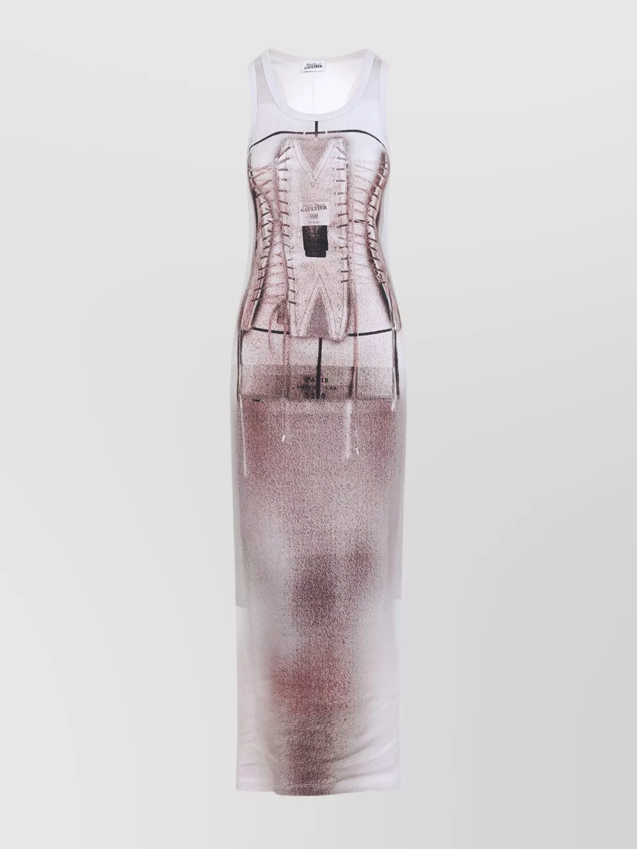 Shop Jean Paul Gaultier Graphic Print Maxi Length Dress