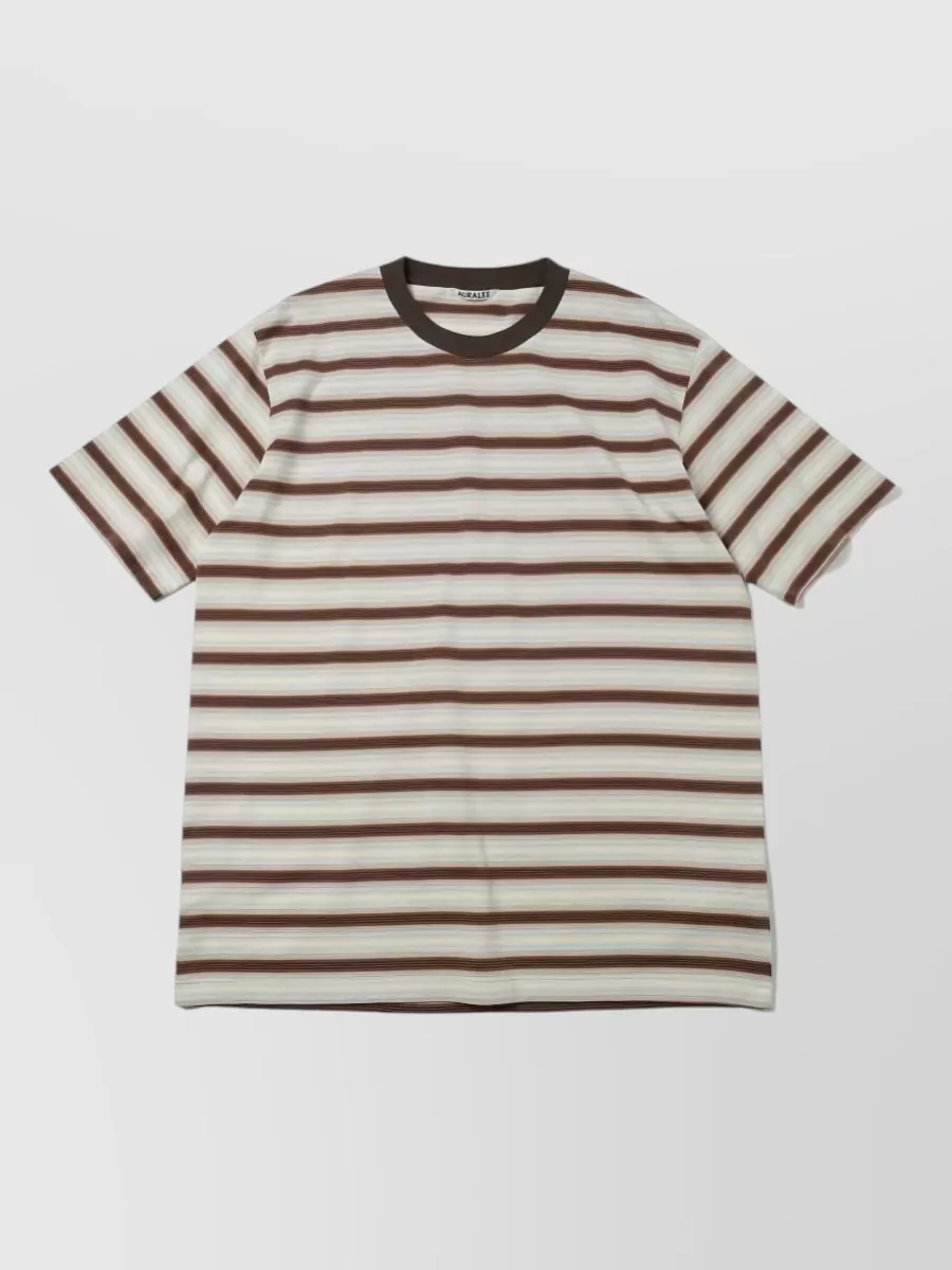 Auralee Striped Cotton Short-Sleeve T-Shirt