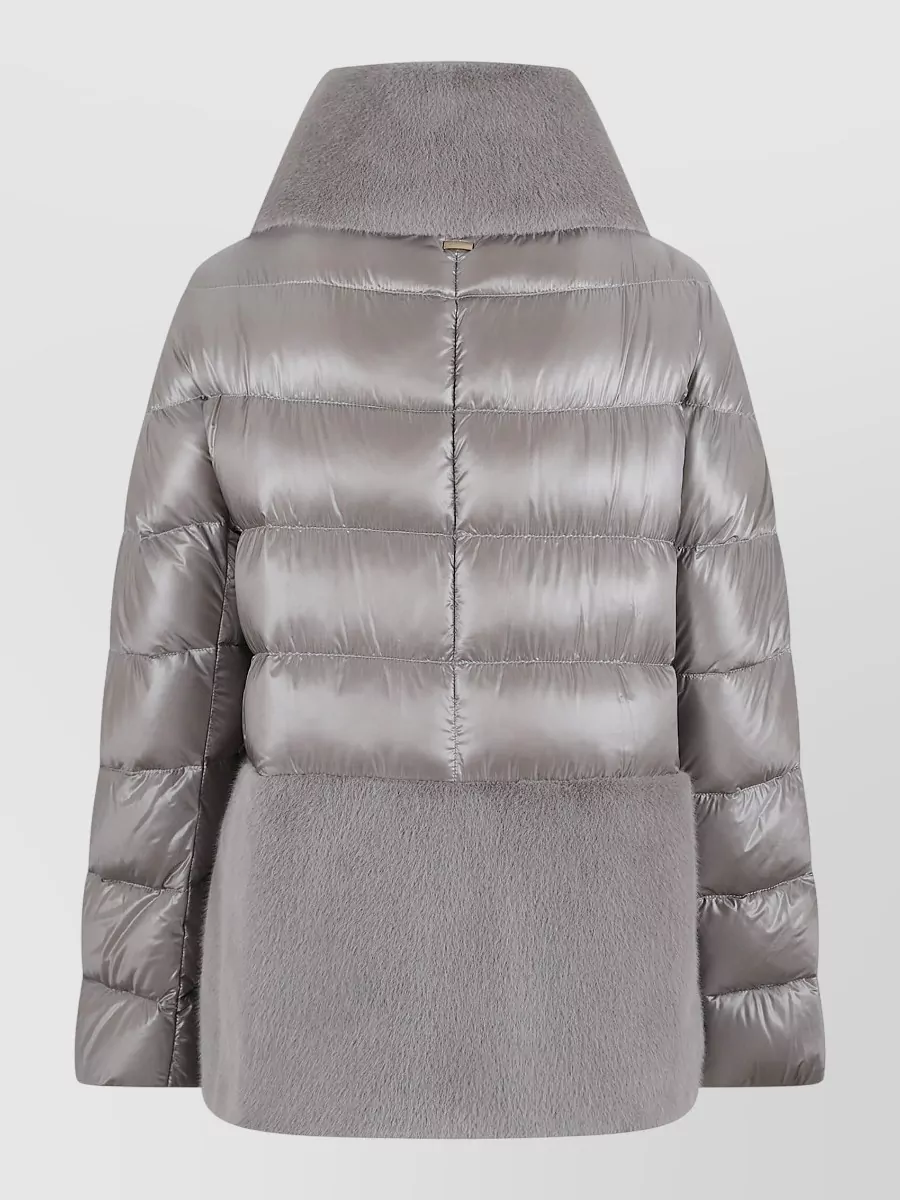 Herno Cape Nylon Faux Fur Two Tone