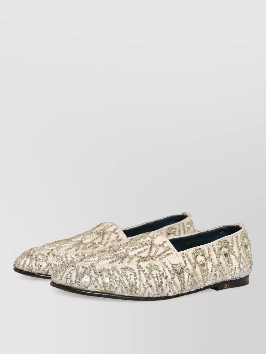 Dolce&Gabbana leather embroidered loafers