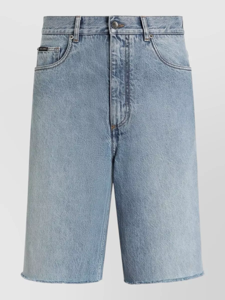Dolce&Gabbana denim wide-leg bermuda shorts