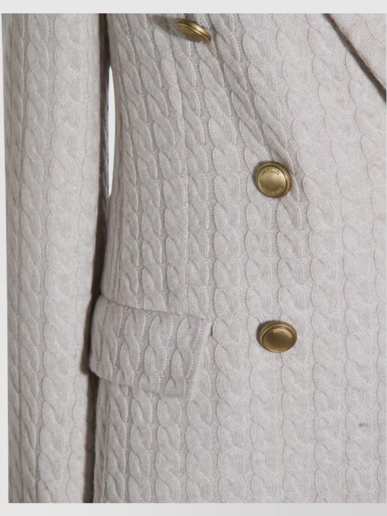 Brunello Cucinelli Cable-knit Double-breasted Coat In Gray