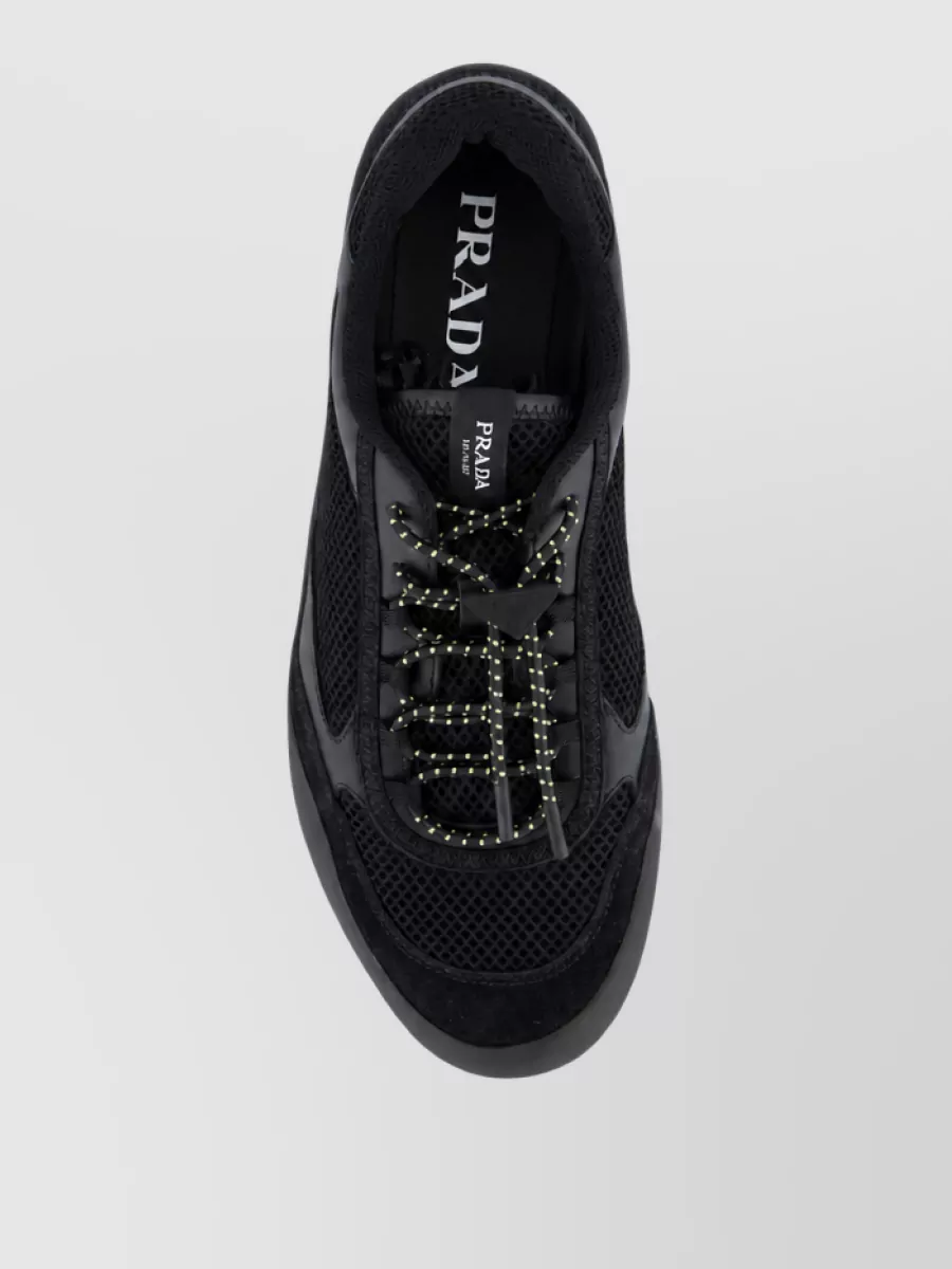 Prada Leather Low Top Lace-Up Shoes