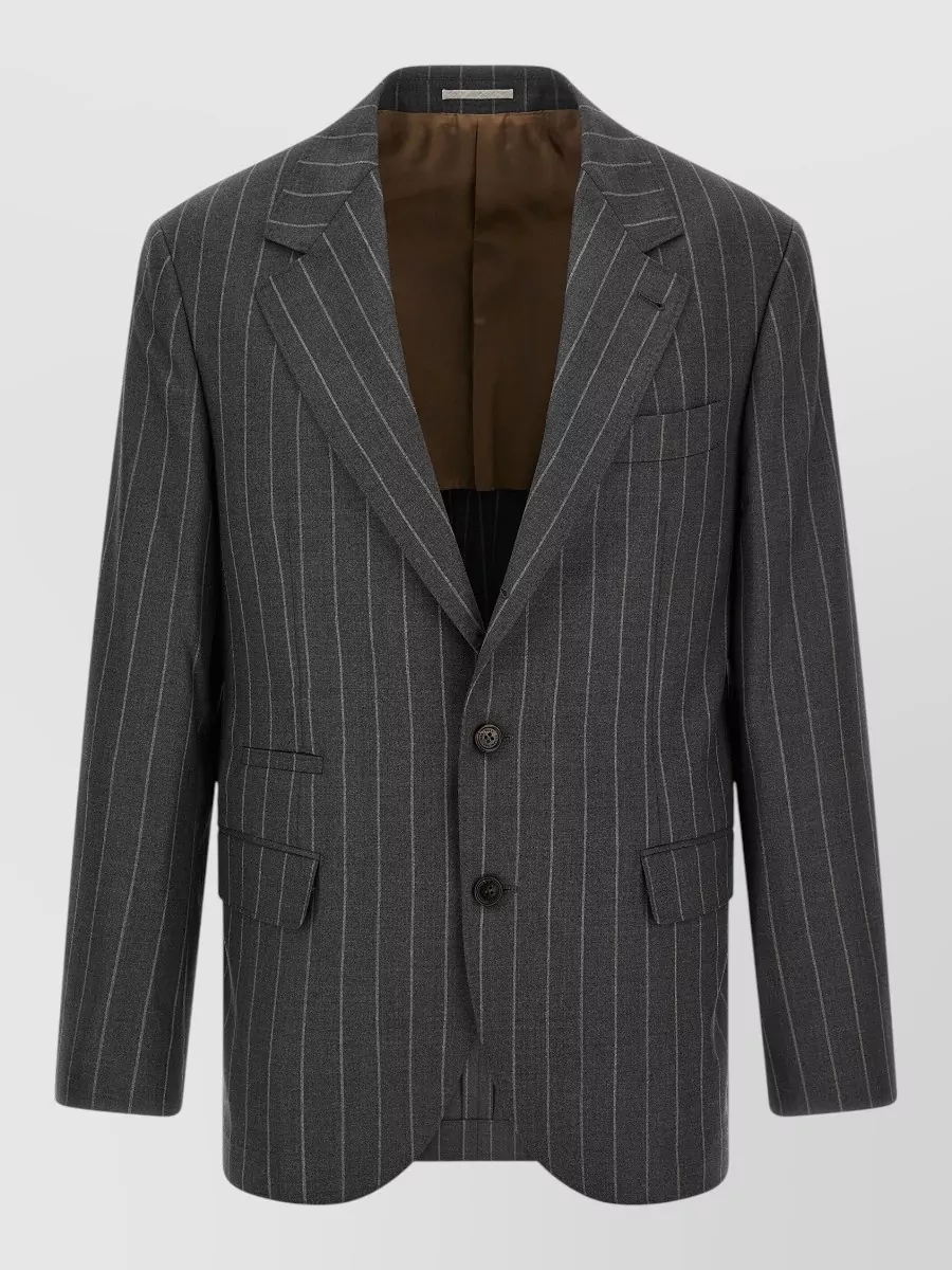 Brunello Cucinelli Pinstripe single-breasted suit jacket