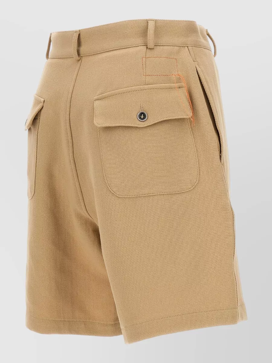 Fortela Pleated Knee-Length Bermuda Shorts