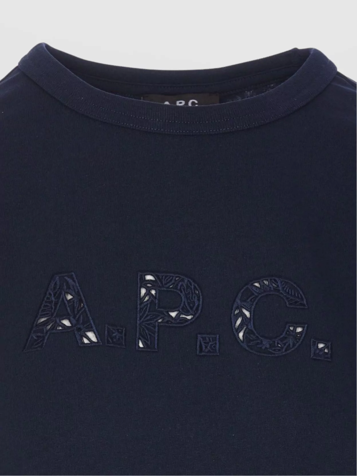 A.p.c. Crewneck Embroidered Logo Short Sleeves Top