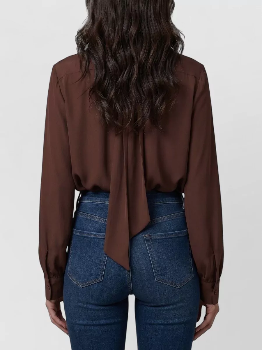 Federica Tosi Silk Tie-Neck Long-Sleeve Blouse