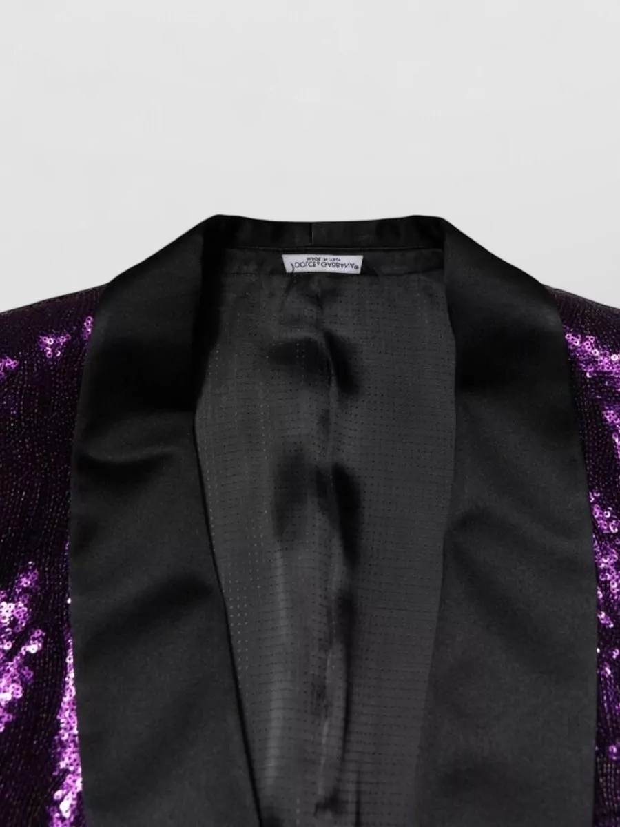 Dolce&Gabbana Sequin Embellished Shawl Collar Blazer