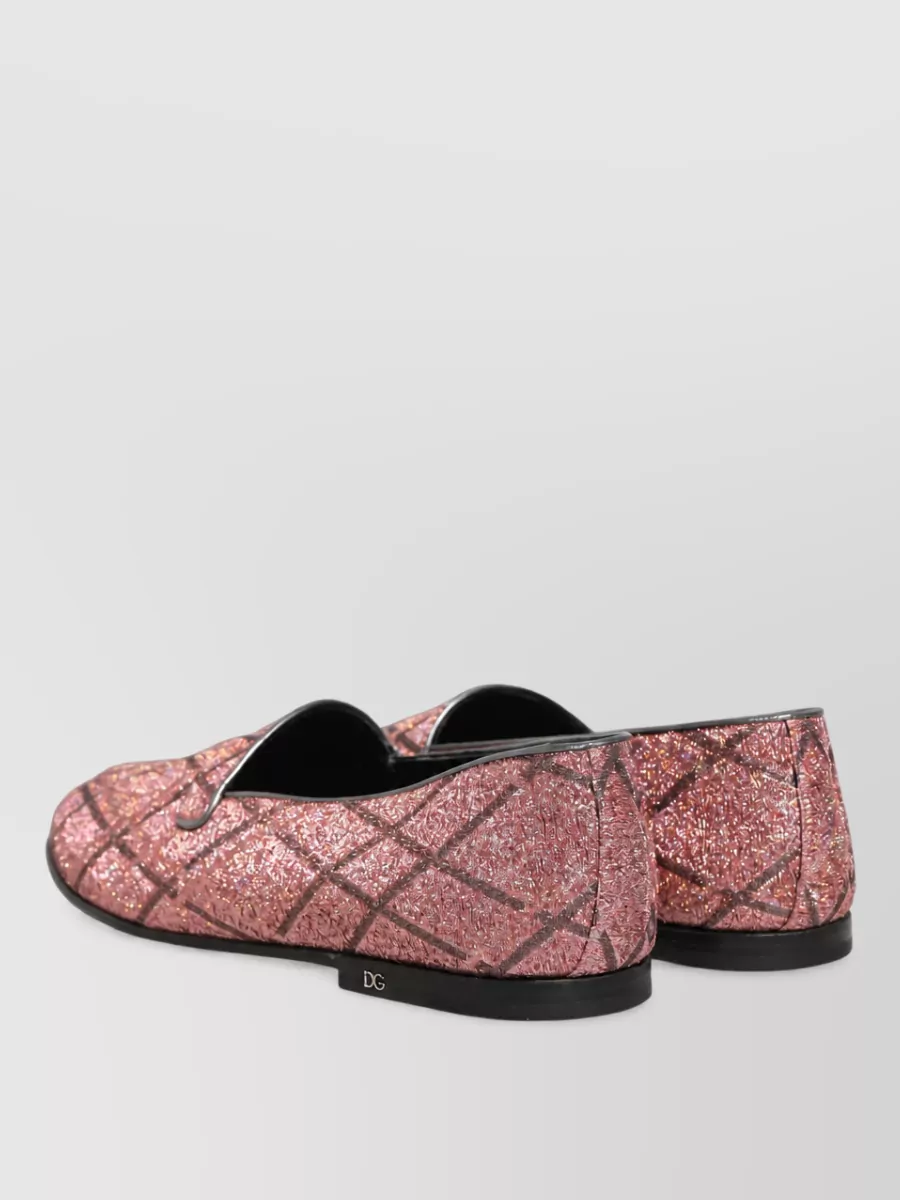 Dolce&Gabbana Leather Check Slippers
