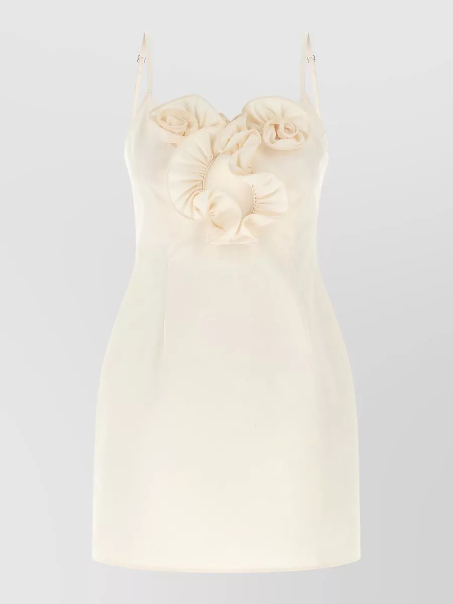 Magda Butrym cotton ruffled sweetheart neck mini dress