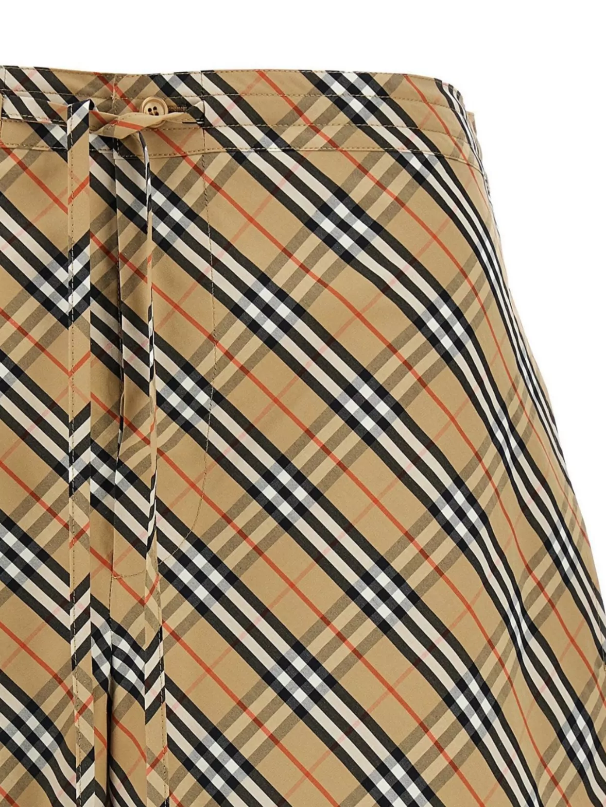 Shop Burberry 'checked Pattern Elastic Waistband Shorts'