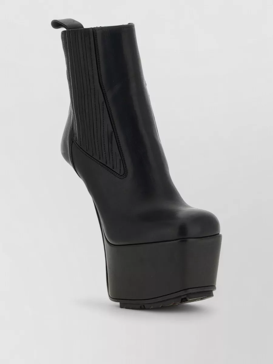 Rick Owens leather platform ankle boots