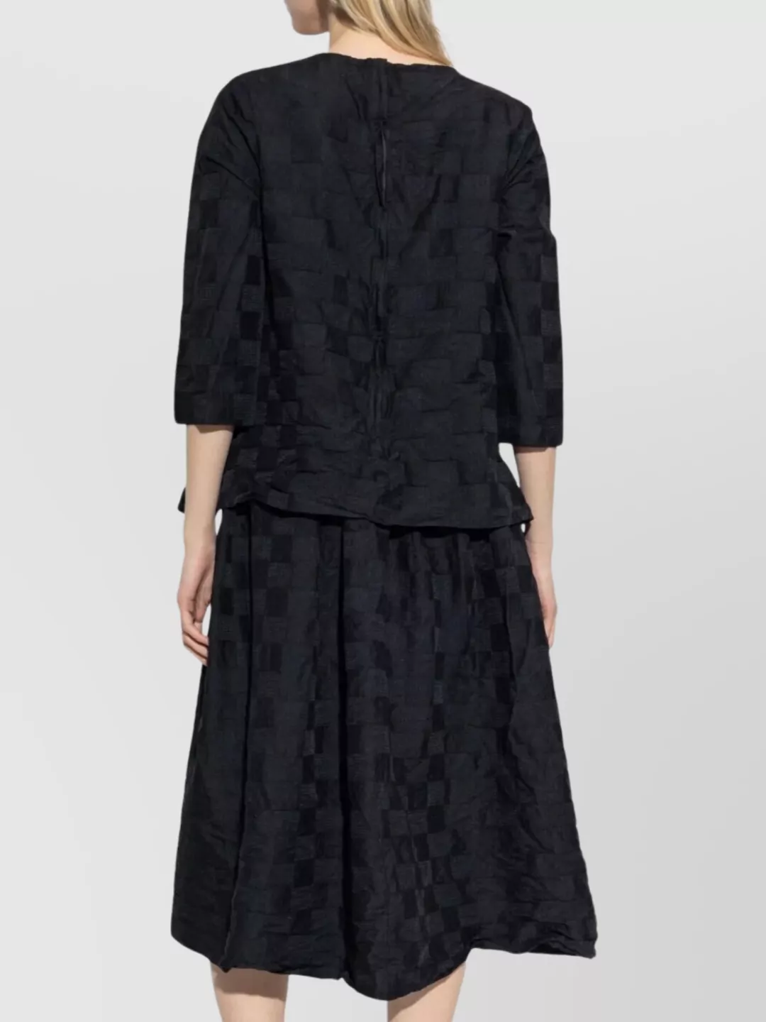 Comme Des Garçons Woman Checkered Peplum Dress