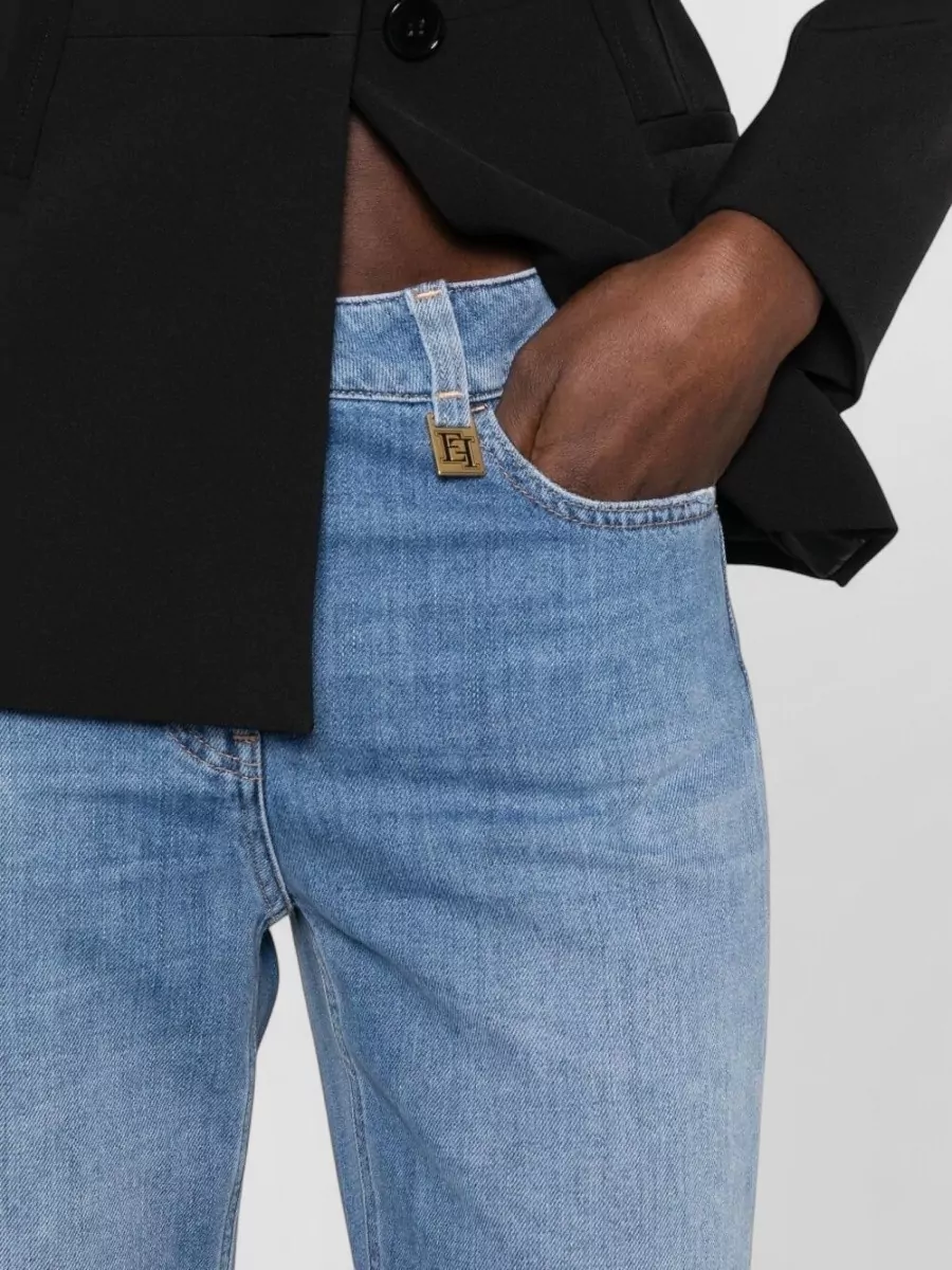 Elisabetta Franchi Straight Leg Trousers Belt Loops Five Pockets