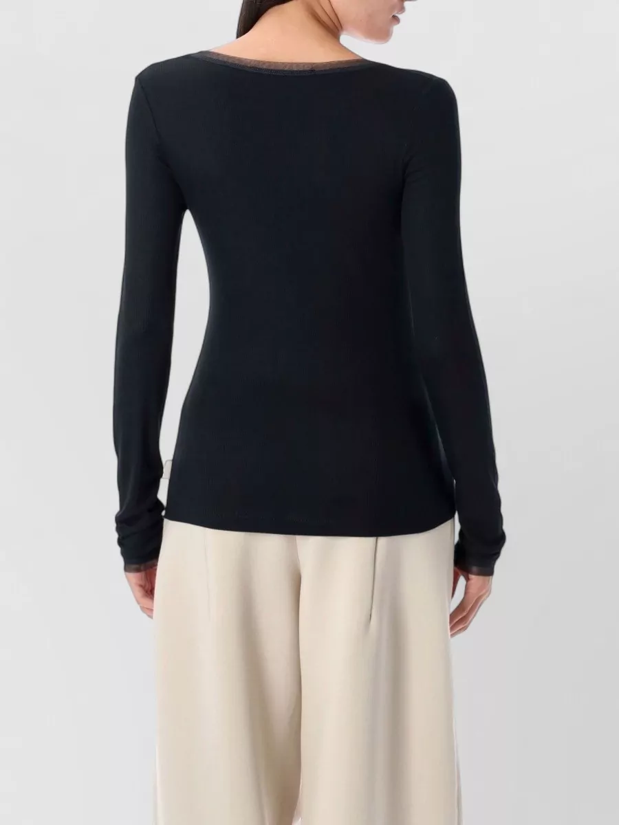 Remain Ribbed Jersey Long-Sleeve Top