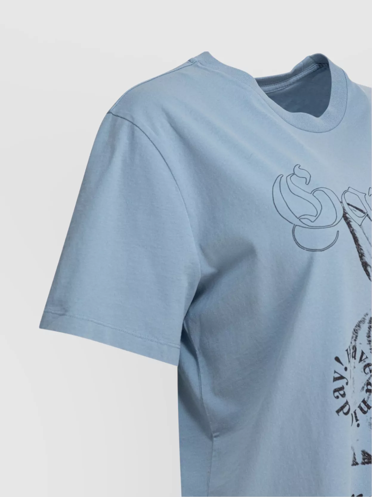 Ganni Future Basic Jersey Bunny Relaxed T-shirt Soft Chambray