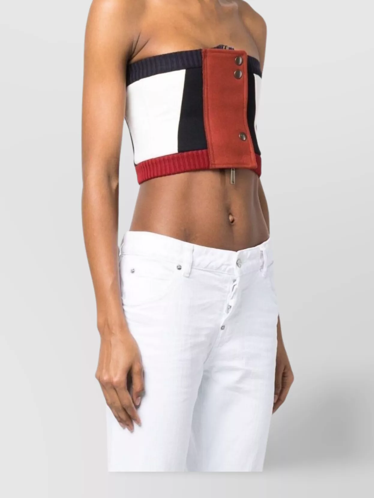 Dsquared2 Corset Top With Color-block Design And Buttons