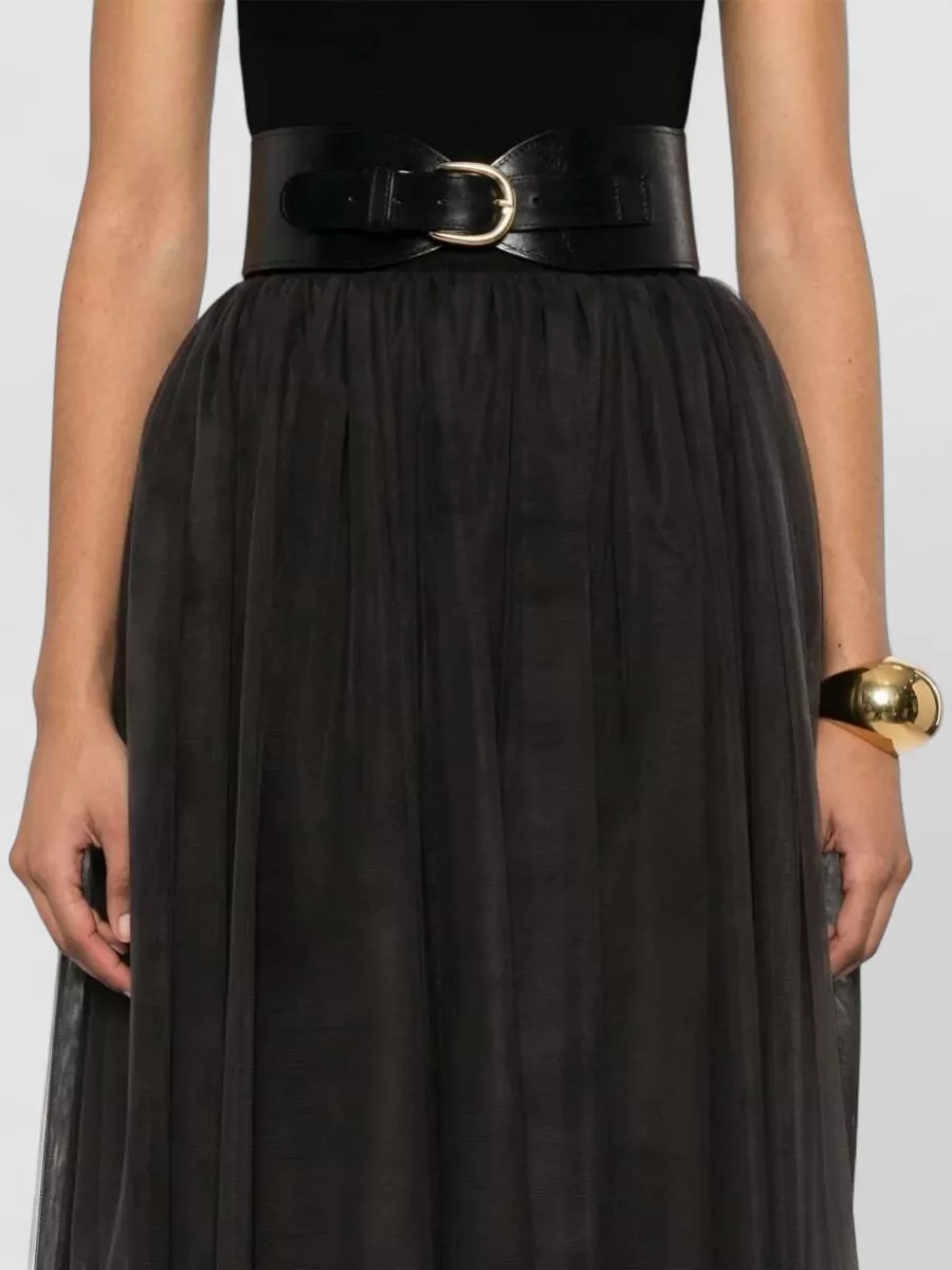 Dolce&Gabbana Tulle Midi Skirt Sheer Overlay Design