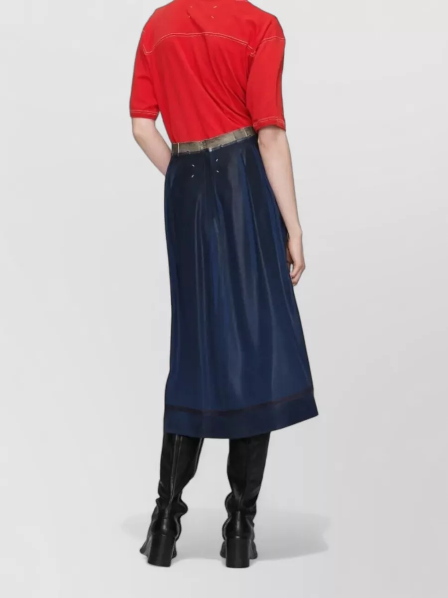 Maison Margiela Silk Blend Midi Pleated Skirt