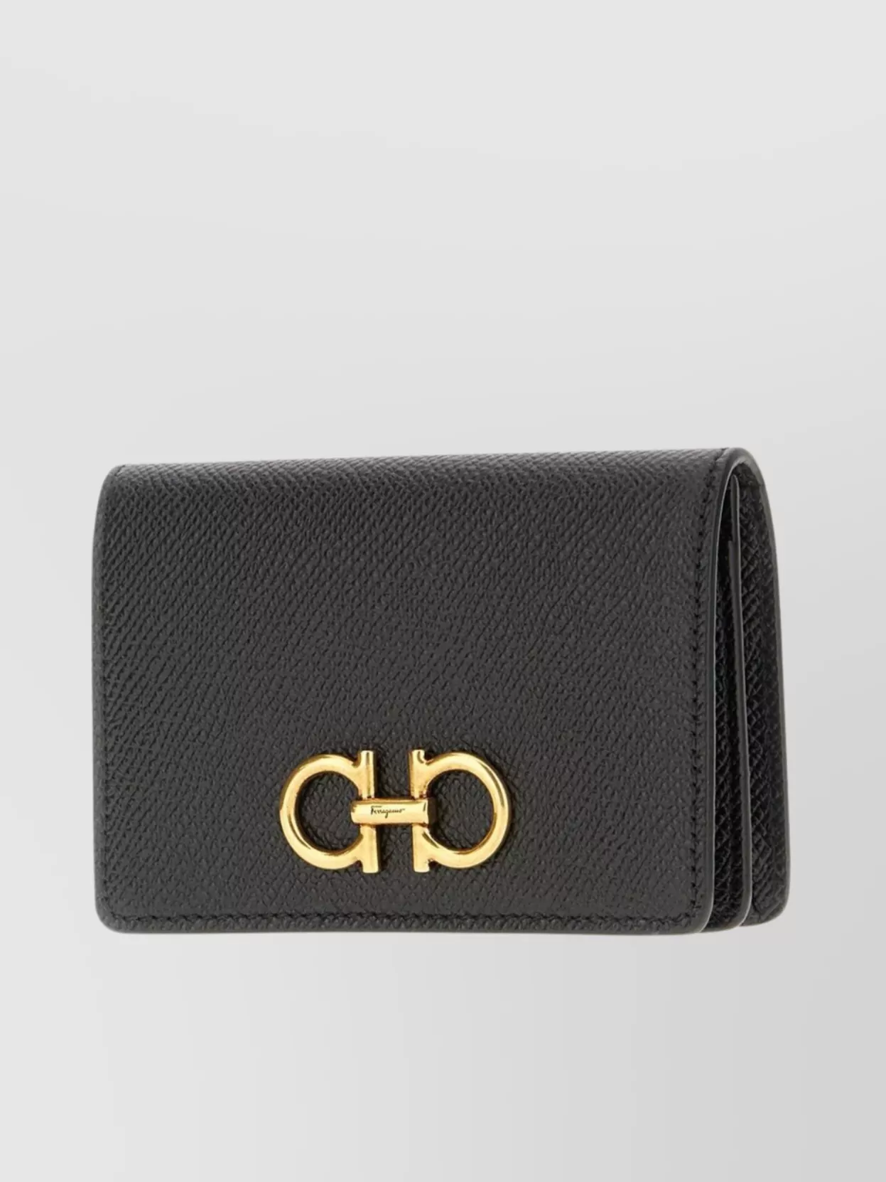 Ferragamo Textured Leather Card Holder With Slit Pocket