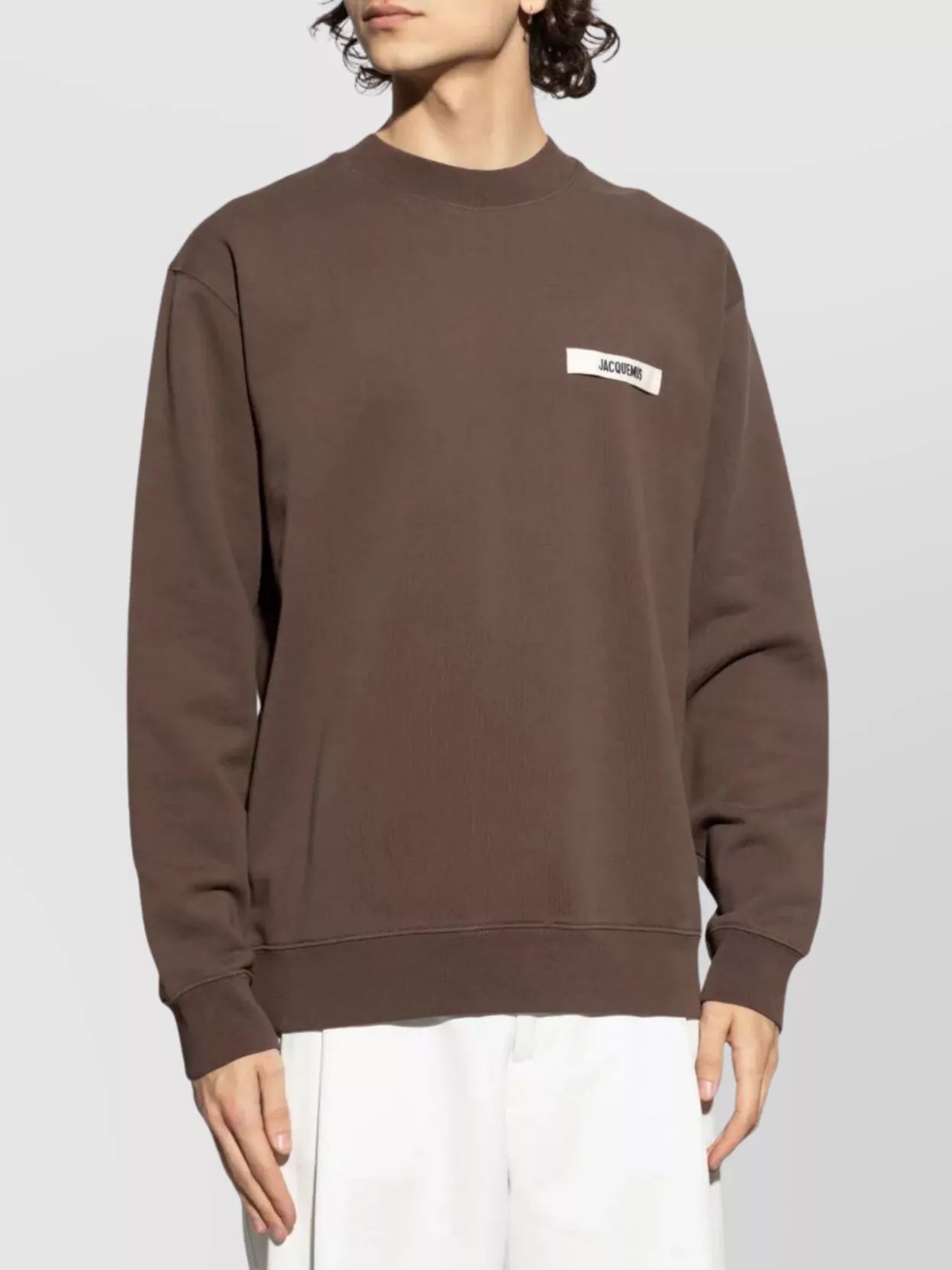 Jacquemus Grosgrain Crewneck Sweatshirt Logo Appliqué