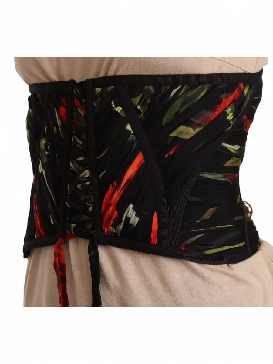Dolce&Gabbana Silk Floral-Print Corset Top
