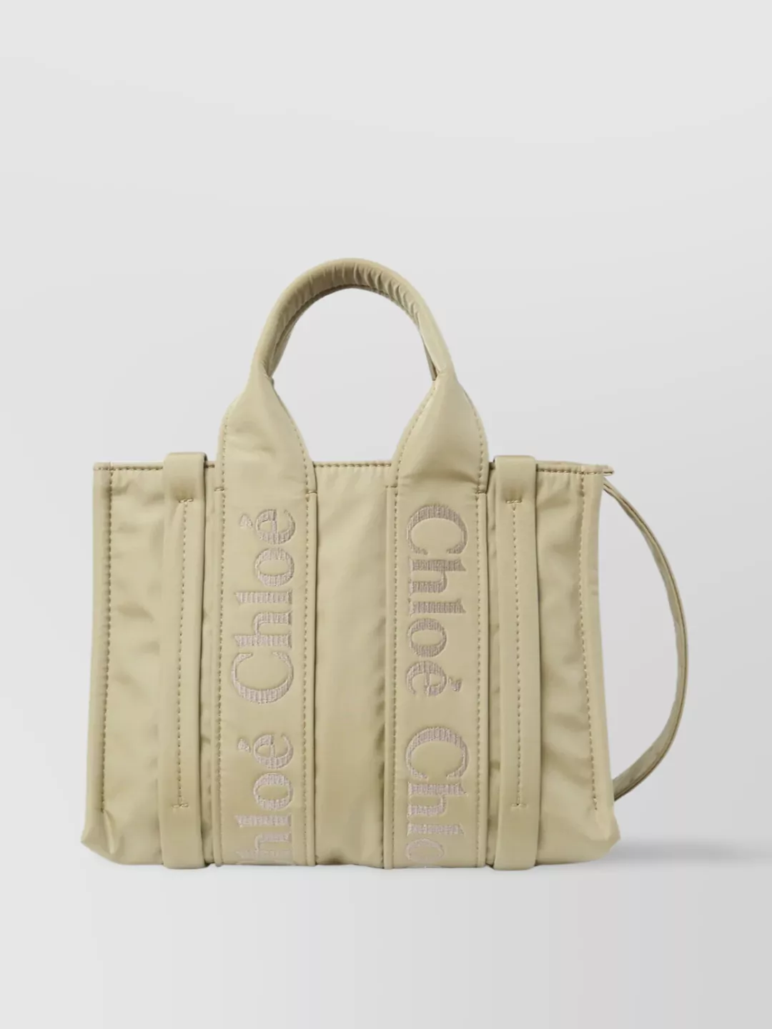 Shop Chloé Versatile Woody Tote Bag With Adjustable Strap In Beige