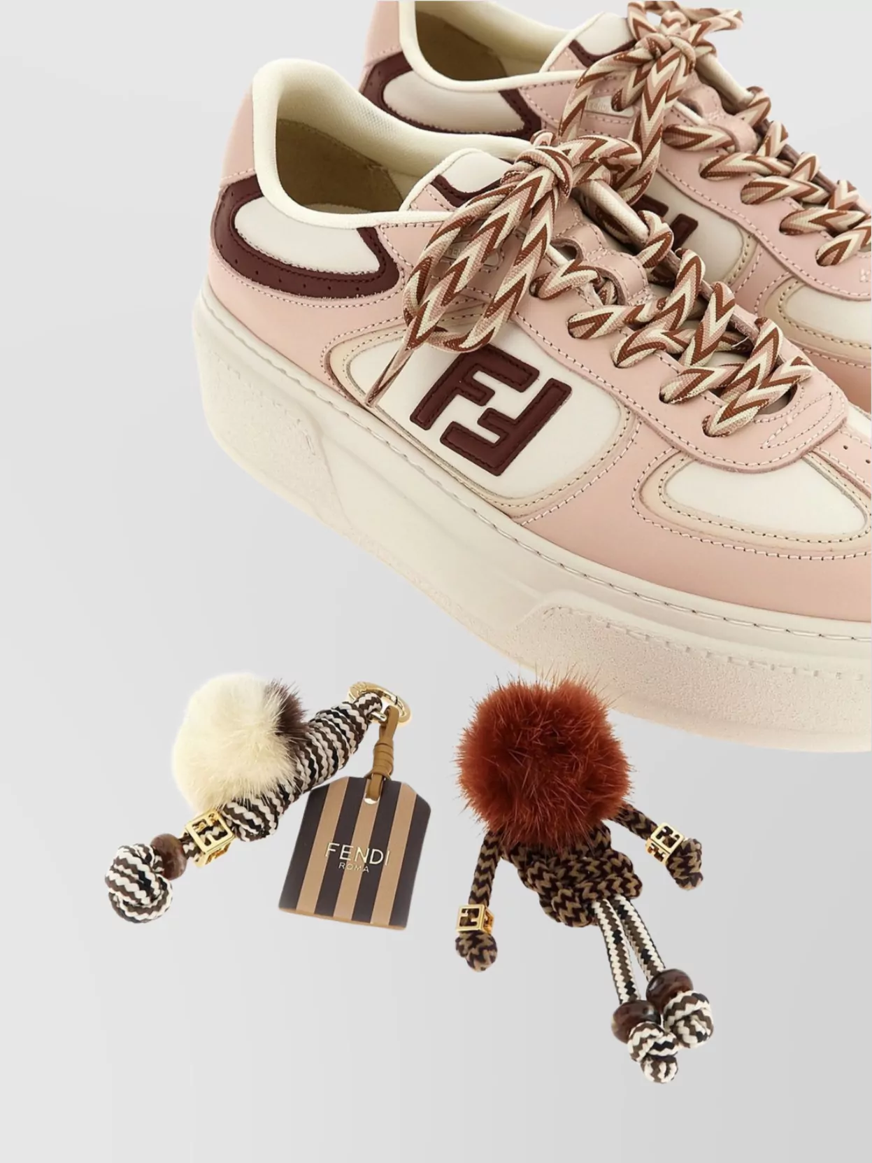Fendi Match Platform Pom-Pom Contrast Sneakers