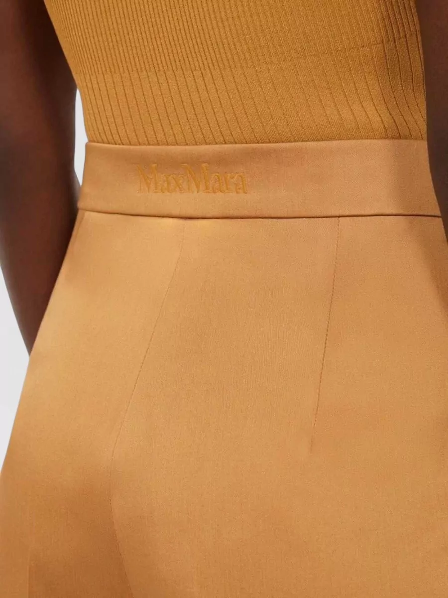 Max Mara High-Rise Pleated Cotton Satin Shorts