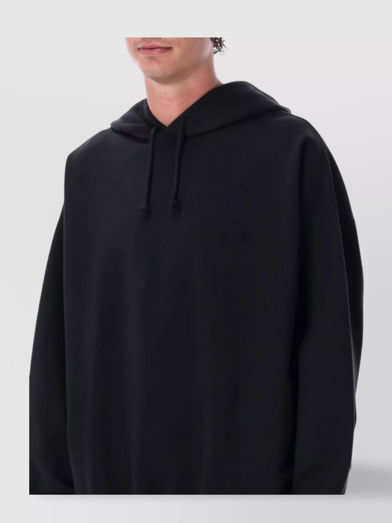 Y-3 Logo Hoodie With Drawstring And Ribbed Cuffs In Black