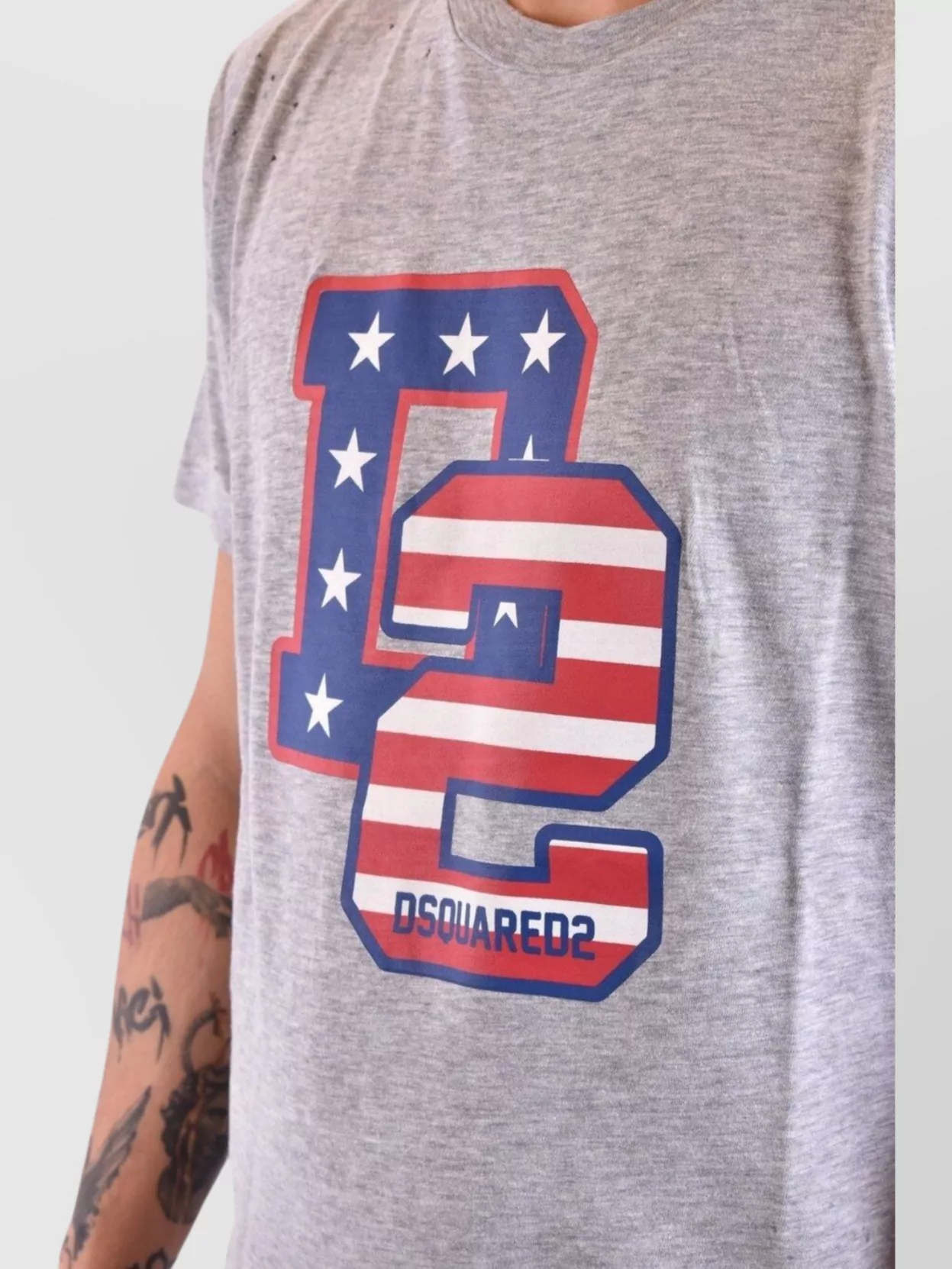 Dsquared2 Crew Neck Graphic Print T-Shirt With Short Sleeves