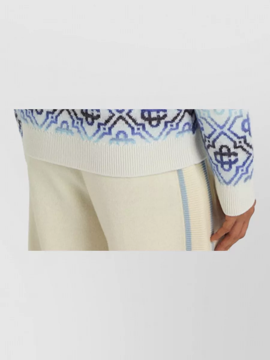 Casablanca Monogram Zip Sweater Geometric Pattern