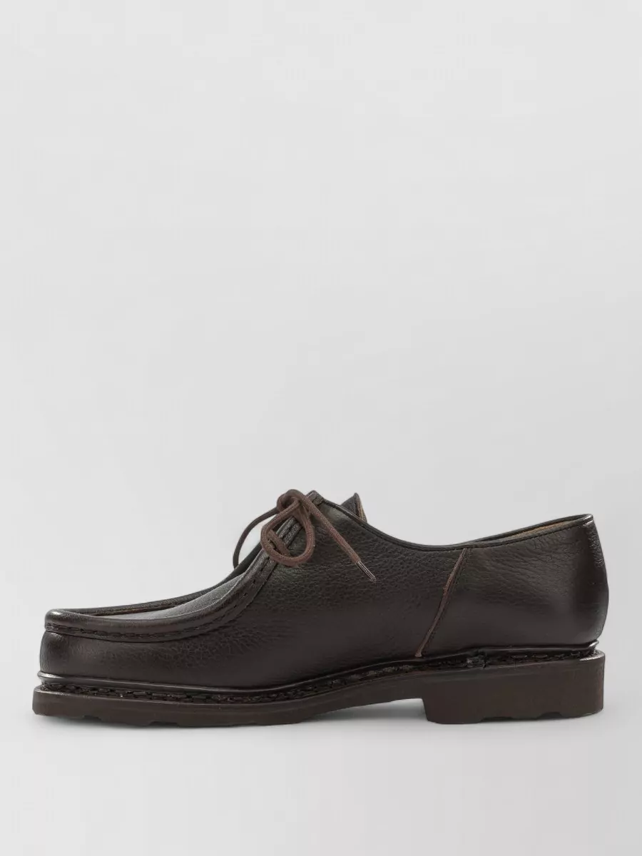 Paraboot Deer Leather Lace-Up Loafers