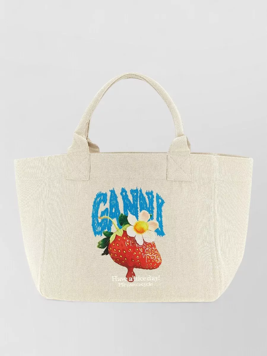 Ganni Medium recycled cotton tote bag