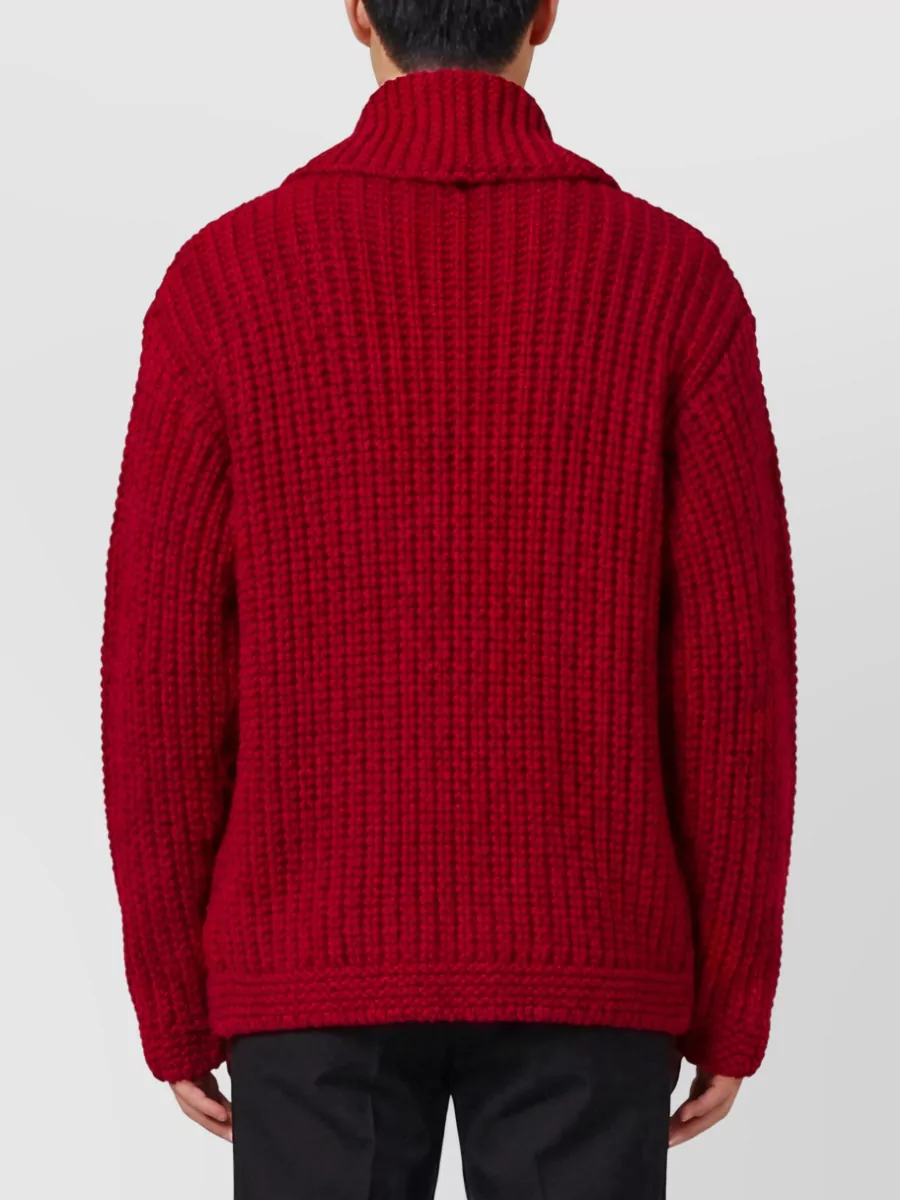 Barena Virgin Wool Ribbed Oversized Long Cardigan