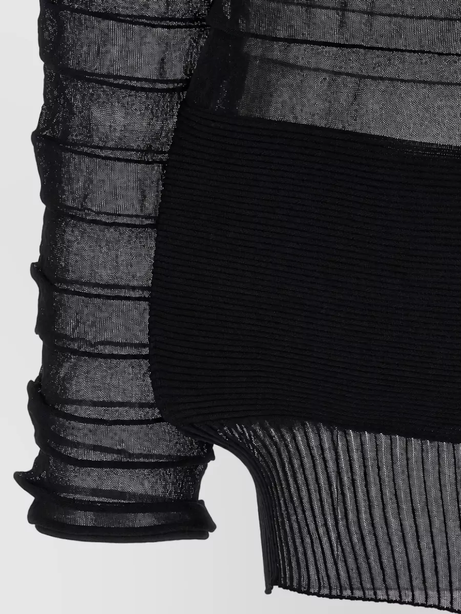 Issey Miyake Moving Knit Asymmetric Long-Sleeve Top