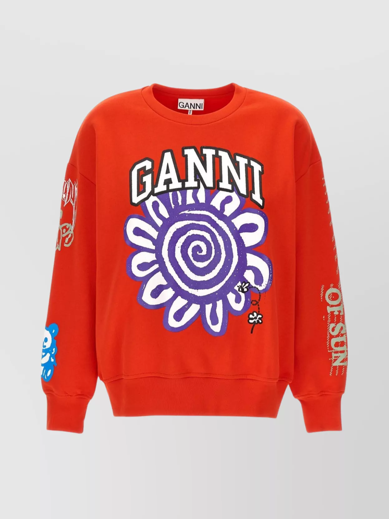 Shop Ganni 'powerful Magic' Crewneck Sweatshirt