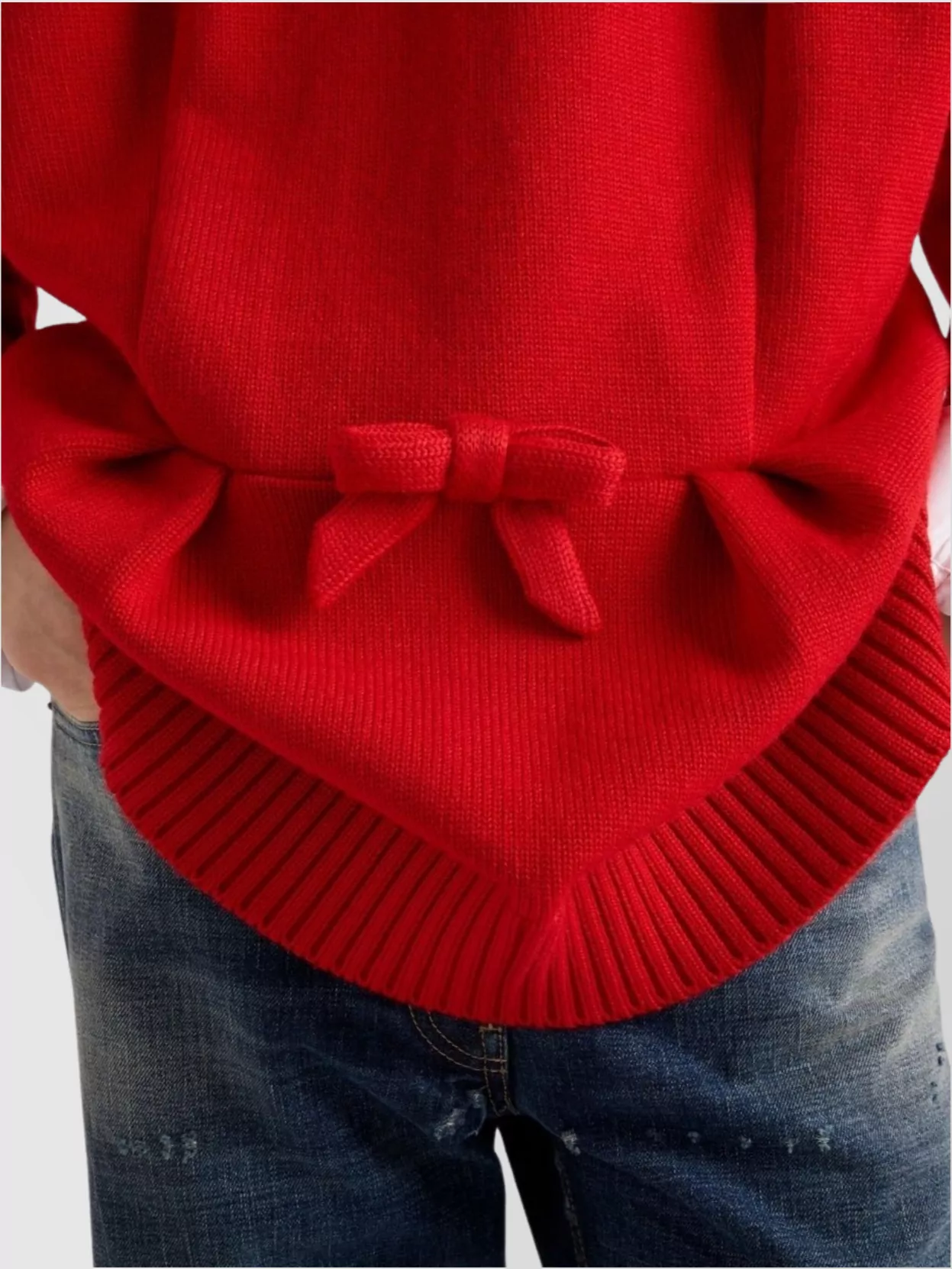 Prada Crew Neck Knitwear Bow Detail