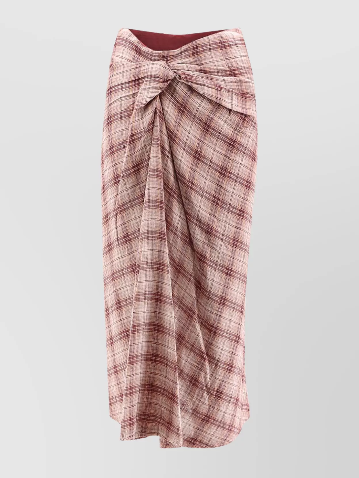 Isabel Marant Étoile Asymmetrical Plaid Midi Skirt With Knot Detail In Multi