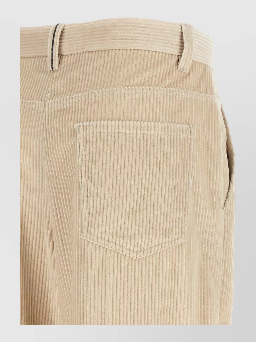 Brunello Cucinelli Cotton Corduroy High-Rise Wide-Leg Trousers