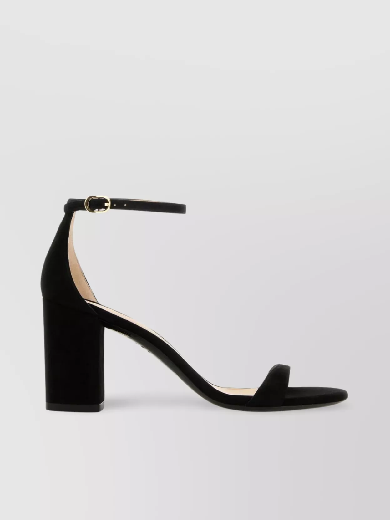 Stuart Weitzman Suede Block Heel Ankle Strap Sandals
