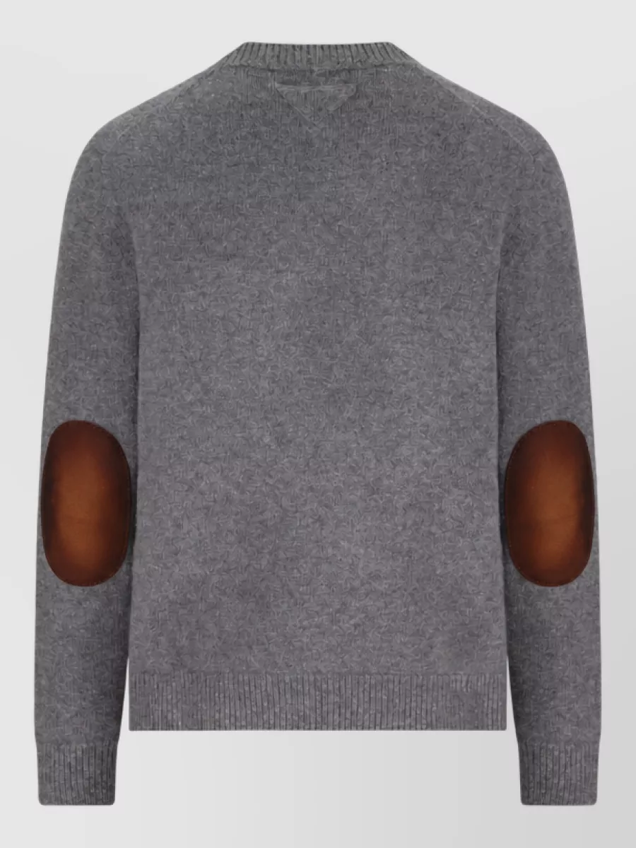 Prada Virgin Wool Ribbed Crewneck Jumper