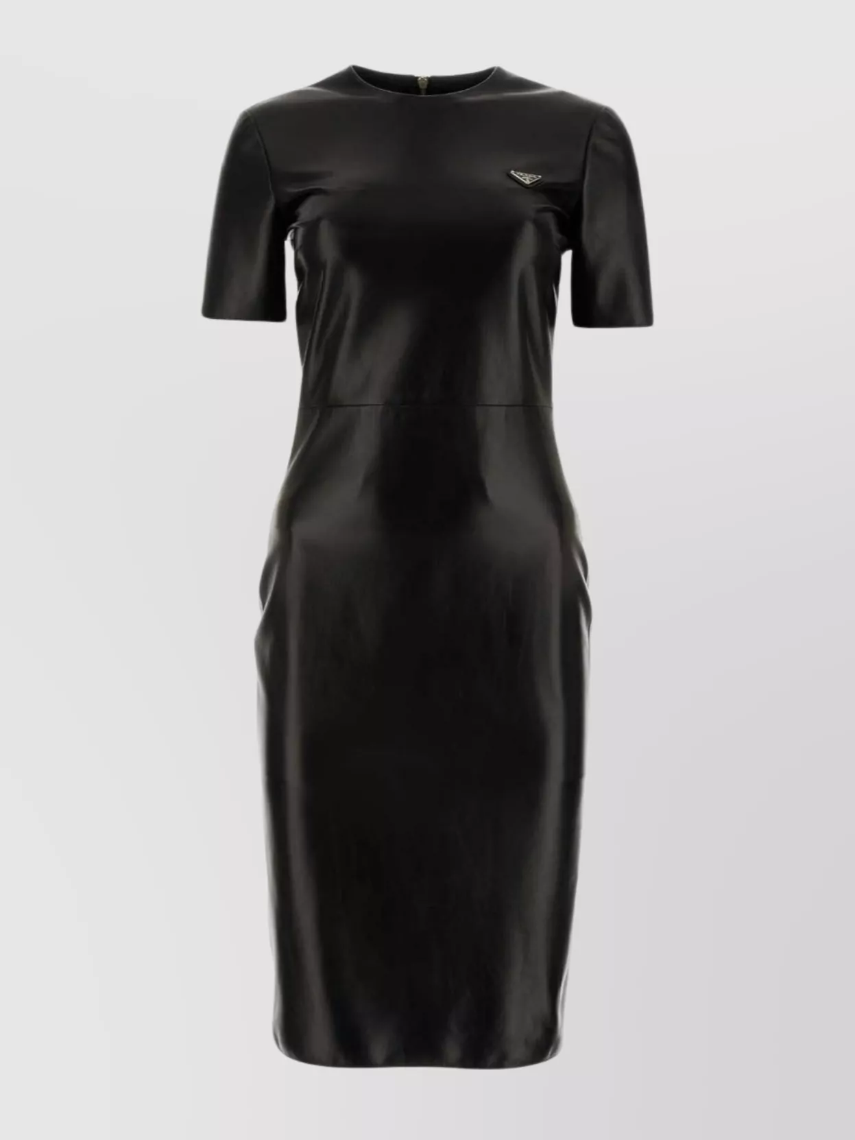 Shop Prada Streamlined Knee-length Leather Dress