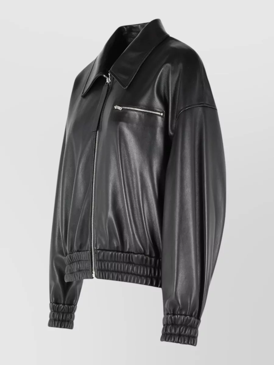Jil Sander Leather Bomber Jacket