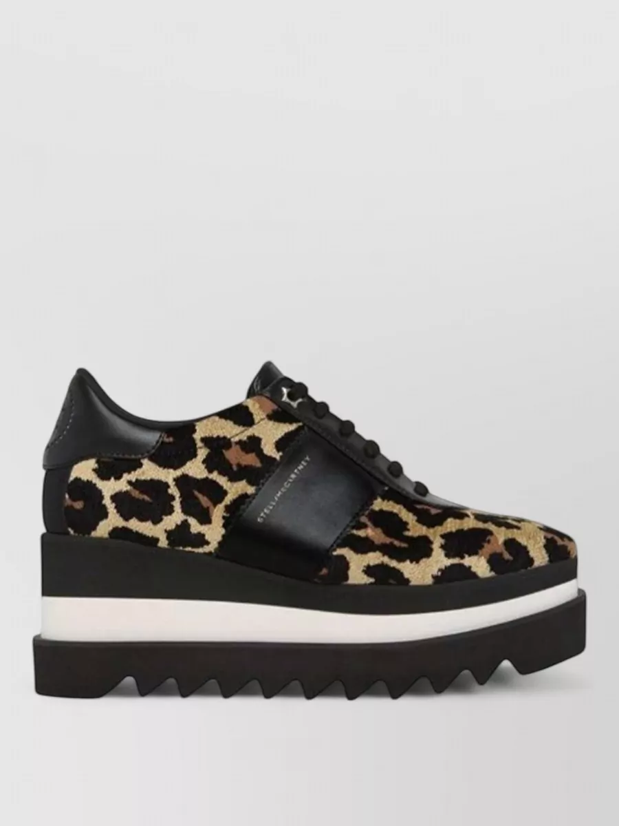 Stella Mccartney Elyse leopard wedge sneakers
