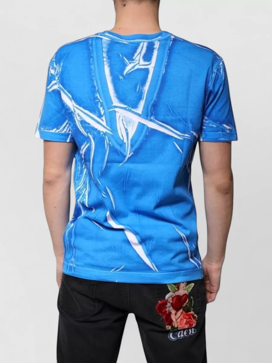 Dolce&Gabbana Cotton Printed V-Neck Short-Sleeve T-Shirt