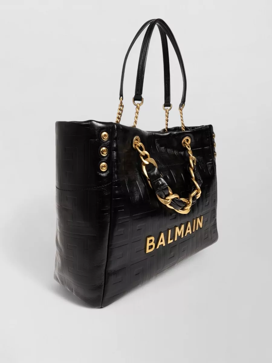 Balmain 1945 Large Leather Shoulder Bag
